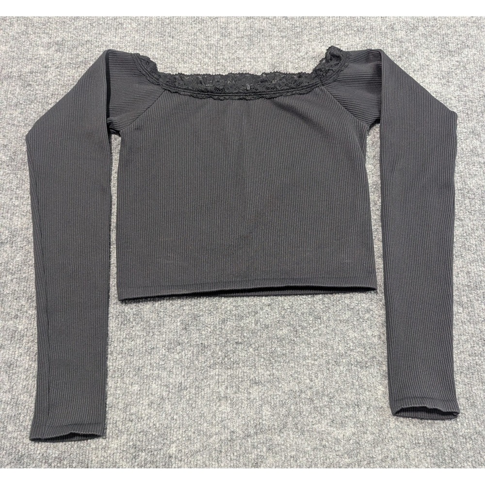 Out From Under Urban Outfitters Melani Ribbed Crop Top Women's Size M/L Black